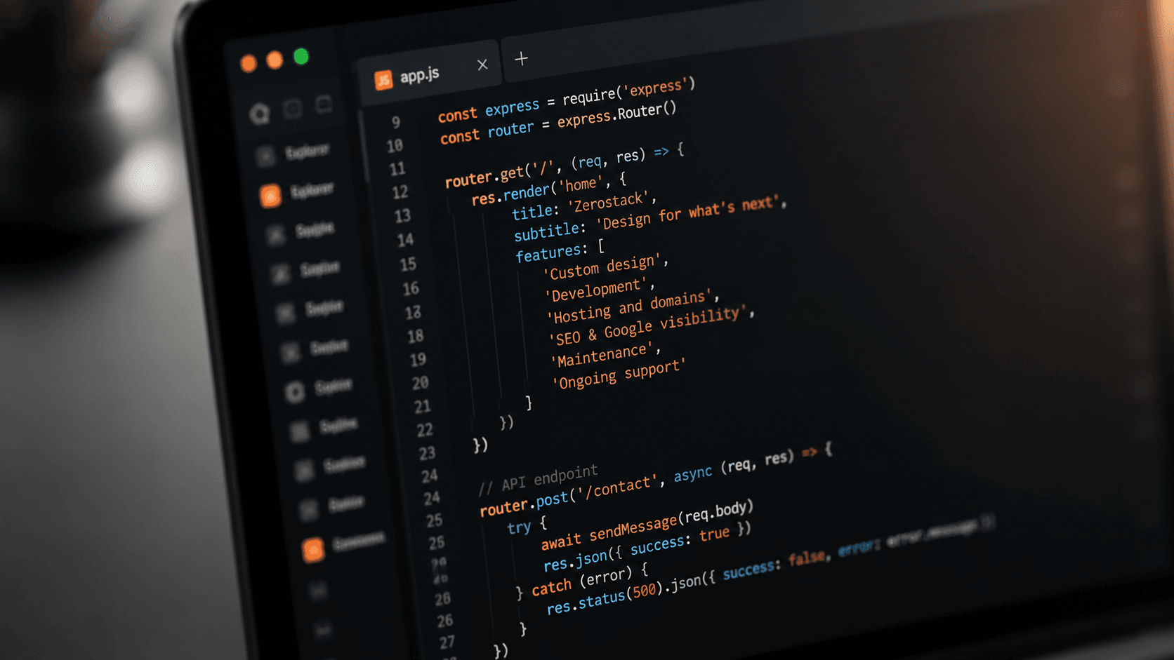 Exempel på en responsiv företagswebbplats byggd av ZeroStack